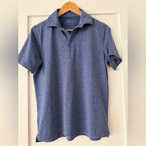 Vineyard Vines Blue Striped Boys Polo, XL